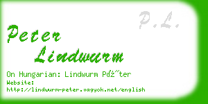 peter lindwurm business card